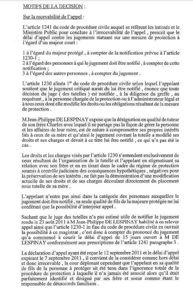 Décision cour d'appel cf Charles  tuteur