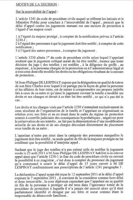 Décision cour d'appel cf Charles  tuteur