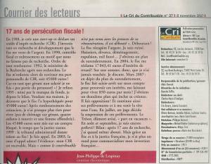 Article JP Cri du Contribuable