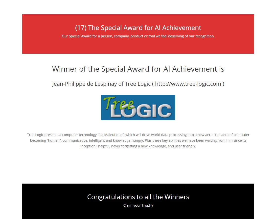 awards.ai 2017 for 'AI achievement'
