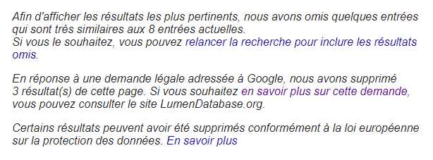 Google caviarde la recherche sur Koerfer