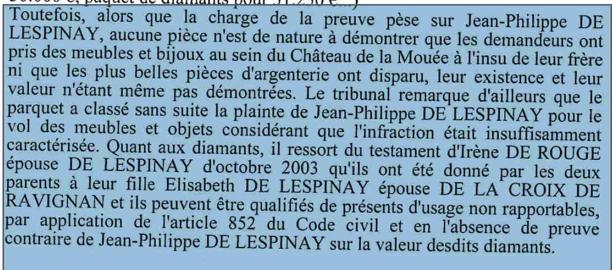 Pontoise 2020 - 'rien ne prouve les vols, l'existence de l'argenterie, les diamants attribués à JPL'
